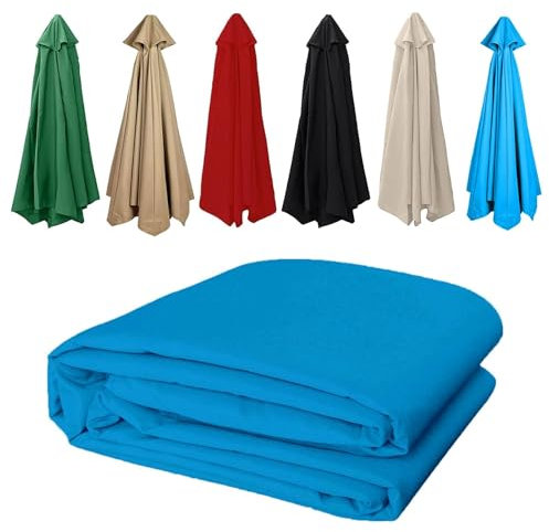 Toile de Rechange pour Parasol 2.7m/3.0m, Toile de Parasol deporté 6 Baleines/8 Baleines, Housse De Rechange pour Parasol D'extérieur, Tissu De Rechange pour Parasol De Jardin, Terrasse, Piscine