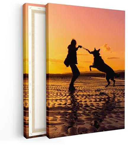 MuchoWow© Bild auf Leinwand personalisiert 90x60 cm Schlafzimmer Bilder Leinwände Wand Deko Wohnzimmer Modern Wanddeko Bilderwand Fotogeschenke mit eigenem Foto