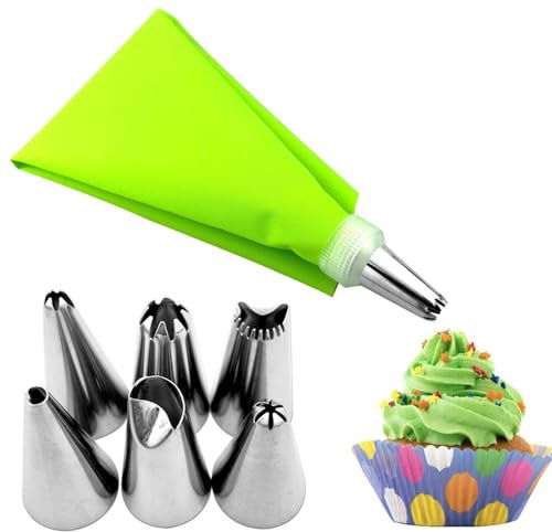 Piping Tips - Stainless Steel Nozzles, Reusable Piping Bags | Cupcake Piping Bags and Nozzles, Decorating Kit-48 Numbered Icing Nozzles with Pattern Chart & E Book-Flower Lifter & Nail, Icing Bags