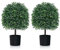 RELAX4LIFE 2 Arbres Topiaires en Buis Artificiel, Plantes en Pot pour Intérieur Extérieur avec Résistance UV, Plantes Arbustives en Pot pour Porche Avant Jardin