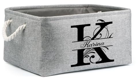 Personalisierter Aufbewahrungskorb, Spielzeugkiste mit Namen, mit Griffen zusammenklappbarer Aufbewahrungskorb, für die Organisation von Hundekatzenkleidung zu Hause und im Büro (41 * 31 * 20CM)