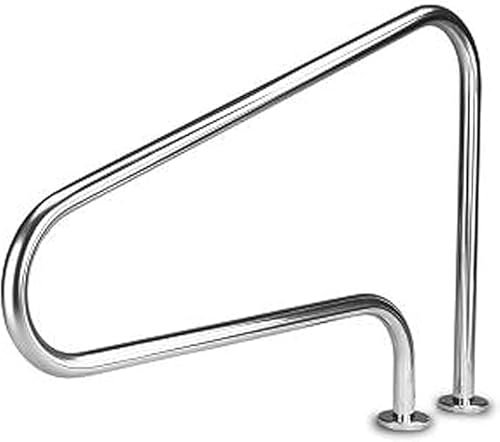 Pool Handlauf 304 Edelstahl Pool Geländer, Decking Geländer, Pool Geländer W/Schraube Zubehör, leicht zu montierende Sicherheitsgriffe, Poolgeländer, 125 x 80 cm