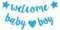 Tourima Willkommen Zuhause Baby Boy Blue Party Deko Banne, Welcome Home Deko Geburtstag Junge, Gilt für Welcome Home Deko und Willkommen Zuhause Baby Banne