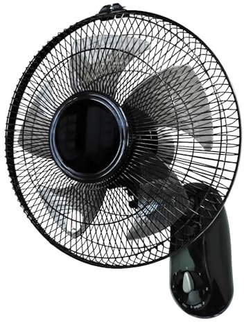 Generico Ventilatore da Parete con 5 Pale 65W con Oscillazione Automatica Ventilatore Oscillante a Muro con 3 Velocità Funzionamento Silenzioso