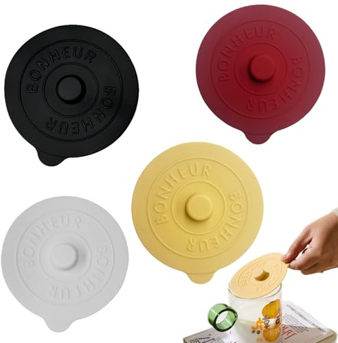 4-Pack Silicone Drink Cup Covers, Universal Fit for Mugs, Glasses & Tea Cups, Reusable Dustproof Lids for Home, Office & Outdoor Use