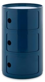 Kartell Componibili Big, Mobile Contenitore 3 Elementi, Diametro 42 cm, Blu