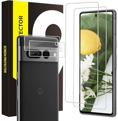 Bodyguard 2+2 Pack Verre Trempé pour Google Pixel 7, Caméra Arrière Protecteur, 9H Dureté vitre protection, sans bulles, Haute Sensibilité, Couverture 2.5D, Grande clarté Pixel 7 protection écran