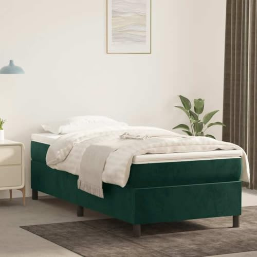 Lumanois Boxspringbett mit Matratze Dunkelgrün 90x200 cm Samt,43.46kg,3144660