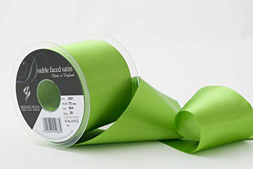 Berisfords Double Faced Satin Ribbon, Meadow, 70 mm Width, 20 metre Length