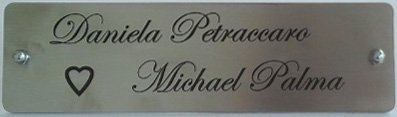 GUIZZO creart - Targa Personalizzata con Nome, Via e/o Numero Civico Esterno, in Acciaio Inox - Targhetta Made in Italy, Porta Ingresso Multiuso, 18x5H cm