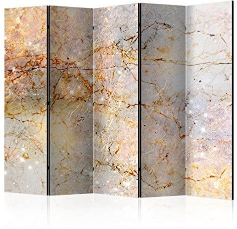 murando Raumteiler Abstrakt Foto Paravent 225x172 cm einseitig auf Vlies-Leinwand Bedruckt Trennwand Spanische Wand Sichtschutz Raumtrenner Home Office beige grau f-C-0142-z-c