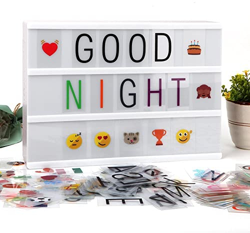 Cinema Sign, EONANT 118 Bunte Buchstaben, Zahlen, Symbole und Emojis für A4 Größe Cinematic Lightbox