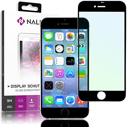 NALIA Cristal Templado compatible con iPhone 8 Plus / 7 Plus, Vidrio Blindado Película Protectora Display Cobertura, 9H Dureza Protector de Pantalla Telefono Tempered-Glass, Color:Negro