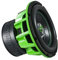 Subwoofer Ground Zero da 25 cm GZHW 25SPL 2500 Watt 2x1Ω Green 25cm verde + Gadget Mini Pack con adesivi e Portachiavi FinizioPowerTeam