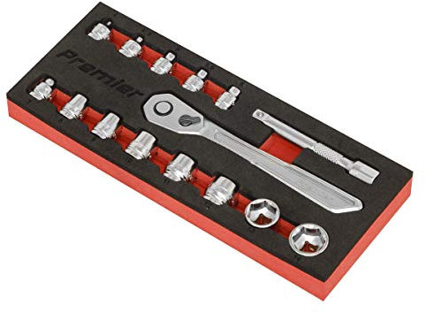 Sealey AK5783 15pc 1/4Sq Drive Low Profile Socket Set
