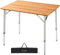ATEPA Faltbarer Campingtisch aus Bambus mit höhenverstellbaren Aluminiumbeinen, Kleiner Couchtisch, Terrassentisch, tragbarer Outdoor-Tisch, Campingtische für Reisen, Picknick, Outdoor und Indoor