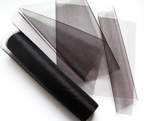 CaPiSo Organza 25m Mega-Rolle 30cm Organzaband Dekoration Tischband Hochzeit Dekoband Hochzeitsdekoration (Schwarz)
