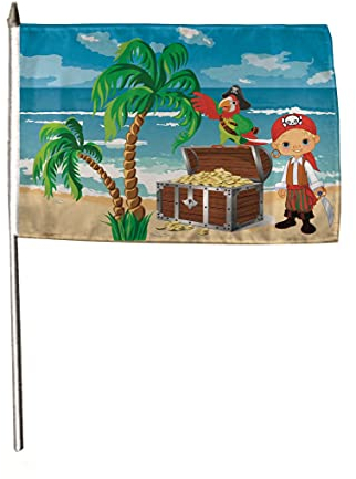 U24 Flagge Fahne Stockflagge Kinder Pirat 30 x 45 cm Stockfahne 3er Pack