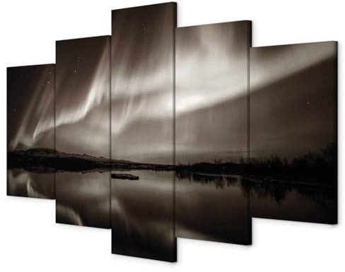 murando - Akustikbild Akustikbild Polarlicht, Schallschutz, Wohnzimmer