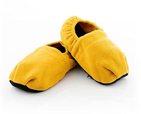 Decolores | Pantoufles de graines thermiques | Taille unique (36-42 EU) | Effet chaud et froid | Valable pour micro-ondes et congélateur | Moutarde