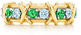JewelryGift 18 Karat vergoldeter Sechzehn-Stein-Ring Weiß CZ, Erstellt Smaragd-Edelstein-Hochzeitsgeschenk für Frauen & Mädchen Ringe Größe: 66