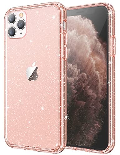 JETech Glitter Case for iPhone 11 Pro Max, 6.5-Inch, Bling Sparkle Shockproof Phone Bumper Cover, Cute Sparkly for Women and Girls (Rose Gold)