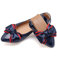 MACHSWON Women's Fold Up Flat Shoes Pointed Toe Classic Bow Knot Ballet Flats Comfort Breathable Dolly Shoes (Navy, Size 5)