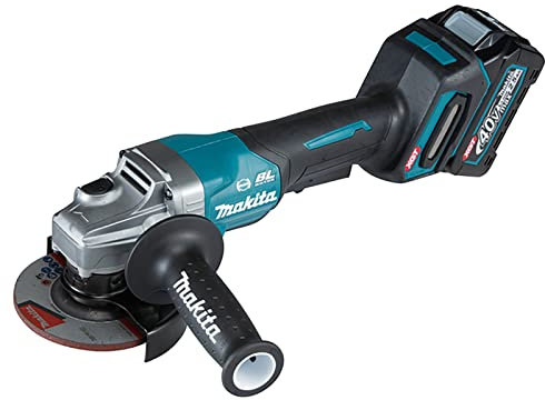 Makita GA012GD201 40V Max Li-ion XGT Brushless 115mm Angle Grinder Complete with 2 x 2.5 Ah Batteries and Charger Supplied in a Makpac Case
