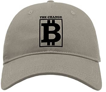 Maikomanija The Change Bitcoin Crypto HODL Baseballkappe aus Baumwolle, gebogenes Visier, Uni, Sport, bequemes Oberteil, grau, Einheitsgröße