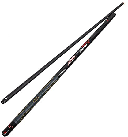 PIASSO Billard Queue 1/2, 147cm Kohlefaser Carbon Faser Ahorn Handgefertigter Snooker Queue, 3 Spitze Größe Zur Auswahl(Size:13mm,Color:Rot)