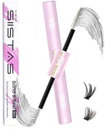 Lash Bond and Seal, Cluster Eyelash Glue for DIY Individual Eyelash Extensions,Super Strong Hold Cluster Lash Adhesive, Waterproof, Mascara Wand Individual Lashes Glue for Sensitive Eyes