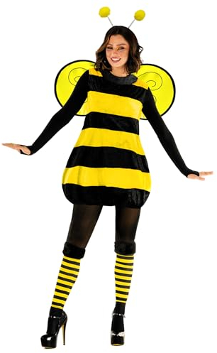 Morph Damen Bienenkostüm, Hummel-Outfit für Halloween, Königin Biene Verkleidung für Partys und Events, XL