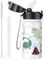 OLDLEY 420ml/14oz Kinder Edelstahl Isolierte Wasserflasche mit Stroh für Schule Metall Vakuum Kleine Flasche Lecksicher Halten Heiße Kalte Jungen Mädchen Kleinkinder Kinder(Dinosaurier, 420ml)