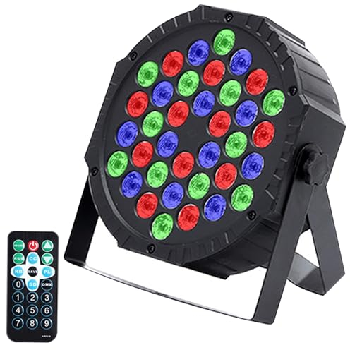 Lucfulyear LED Par Licht 36 Bühnenlicht Discolicht Partylicht RGB Digital Multiplex512 mit Fernbedienung, LED par Strahler mit 7 Lichtmodi DJ Licht für Party Bar Stage Weihnachten,Wedding(1pcs)