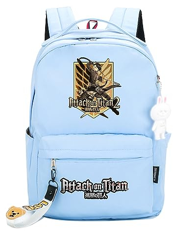 flowereyes Anime Attack on Titan Rucksack Kawaii Schulrucksack Levi Eren Cartoon Rucksack Reisetasche Laptoptasche Tasche