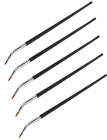 Horoper 5 Stück Eyeliner-Pinsel, Fein Abgewinkelt, Ultradünn, Abgeschrägter Flacher Winkel, Präzisionspinsel, Augen-Make-up, Abgewinkelte Eyeliner-Pinsel, Kosmetisches Werkzeug für Concealer