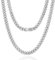 KRKC&CO 9mm Kette Männer, Panzerkette Herren Edelstahl, Silbrig Cuban Link Chains Silberkette Halskette, Geburtstag Weihnachten Geschenke für Männer Jungs, [Länge 55,9cm]