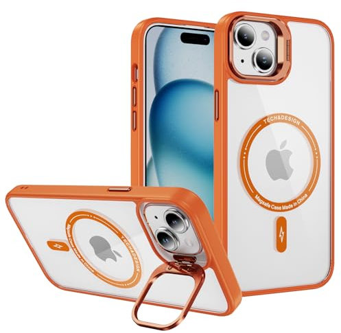 Hitaoyou for iPhone 14 Case 5G, [Compatible with Magsafe], Camera Kickstand Protective iPhone 14 Case Shockproof Cover Military Grade Phone Cases for iPhone 14 6.1'' Orange
