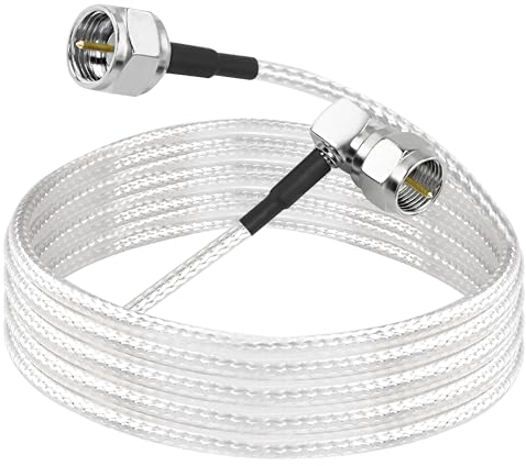 MEIRIYFA F-Typ Koaxiales rechtwinkliges Verbindungskabel, 90° abgewinkelt auf gerades F Typ Stecker RG316 Digital RF Koaxialkabel für HDTV, CATV, Modem, Satelliten Empfänger (2M)