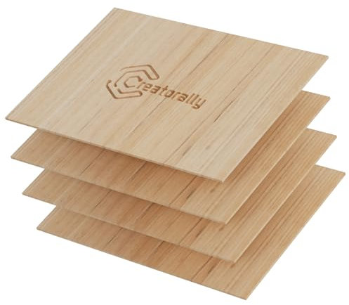 Creatorally Madera Contrachapada 3mm, A4 Tablero de Contrachapado para Corte Laser, 4 Piezas Contrachapados sin Terminar para Grabado Láser, CNC, Pintura Modelo Bricolaje (Ébano)
