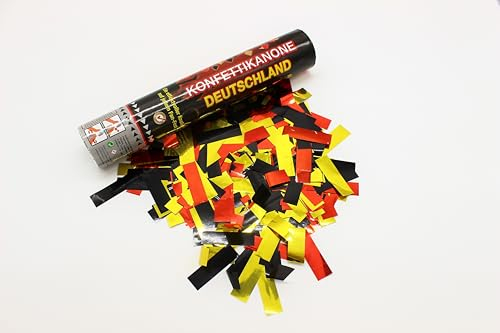 Konfettikanone Deutschland, 30 cm Röhre, Set bestehend aus 12 Kanonen, Konfetti - Shooter, Partypopper, Fanartikel