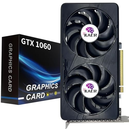 KAER Scheda grafica da gioco NVIDIA Geforce GTX1060 (PCIe × 16 2.0, memoria 3G GDDR5) 192 bit o scheda video per PC con doppia ventola GPU per computer con uscita DVI HDMI DP