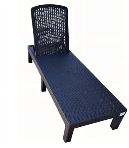 Endormir Bain de Soleil Jardin Exterieur,Transat Piscine Chaise Longue Pliable Plastique, Gris (Bain de Soleil)