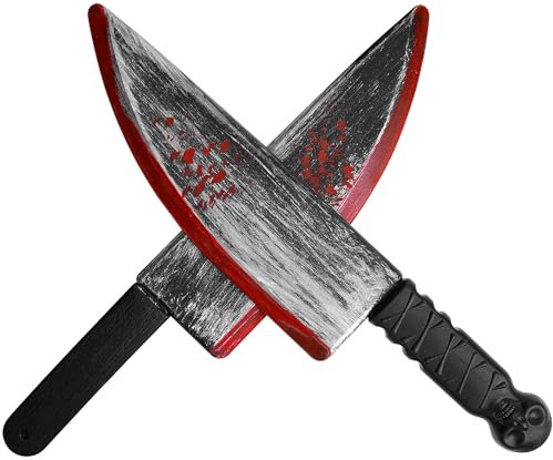 Watayo 2 coltelli di Halloween realistici per macellaio di Halloween, in plastica, spaventosi, accessori per costume da casa infestata