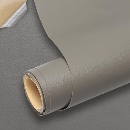 Kunstleder Selbstklebend, Leder Patch Selbstklebend, 60 * 300cm Leder Reparatur Patch PU Lederreparaturband für Sofas, Handtaschen, Jacken, Autositze, Möbel (Grau)