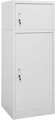 JUDYY Sattelschrank, Werkstatteinrichtung, Metallschrank, Stahlschrank, Werkzeug Schrank, Aktenschrank, Werkzeugschränke, Büroschrank, Hellgrau 53x53x140 cm Stahl
