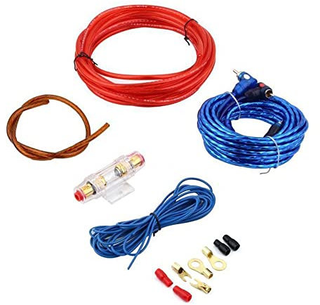 HUIOP Kit di Cablaggio Audio per Auto,Kit di Cablaggio Audio per Auto Cavo di Controllo per Amplificatore di Potenza Calibro 8 Cavo di Controllo per Altoparlante subwoofer per Auto