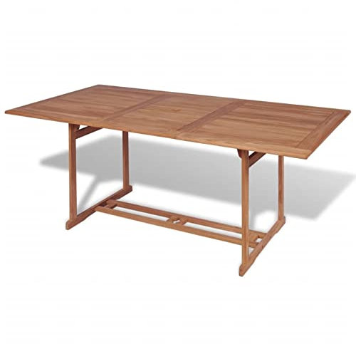 Buzaza Gartentish 180x90x75 cm Teak Massivholz Gartentisch Klein Tisch Outdoor Loungetisch Outdoor