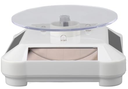 Solar Turntable, Electric Rotating Display Stand, 360° Rotating Display Turntable with RGB Light, Ideal for SLA DLP LCD 3D Printer, Solar or Battery Powered