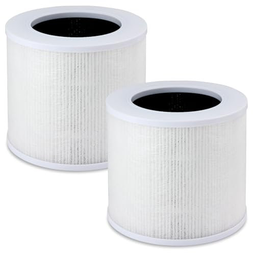 2 Pack Core Mini Replacement Filter for LEVOIT Core Mini Air Purifier, 3-in-1 HEPA Filters High-Efficiency Activated Carbon Replace Part Core Mini-RF Core Mini-P (White)